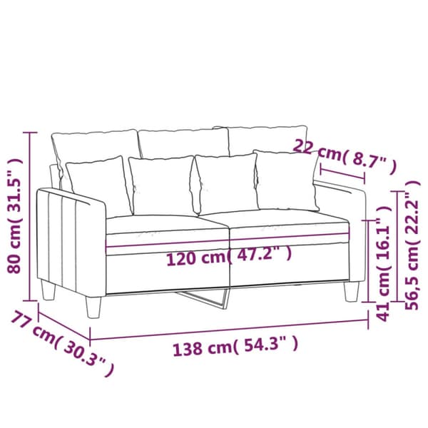2-sitssoffa brun 120 cm tyg
