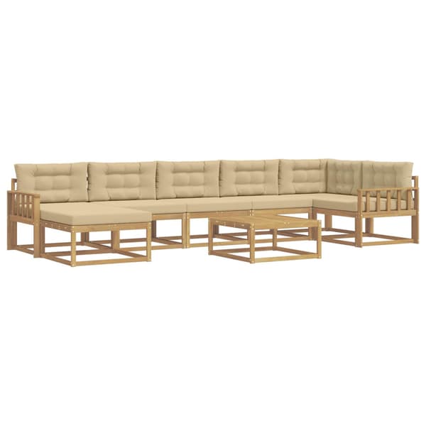 Utomhussoffset 8 pcs Vit och Beige