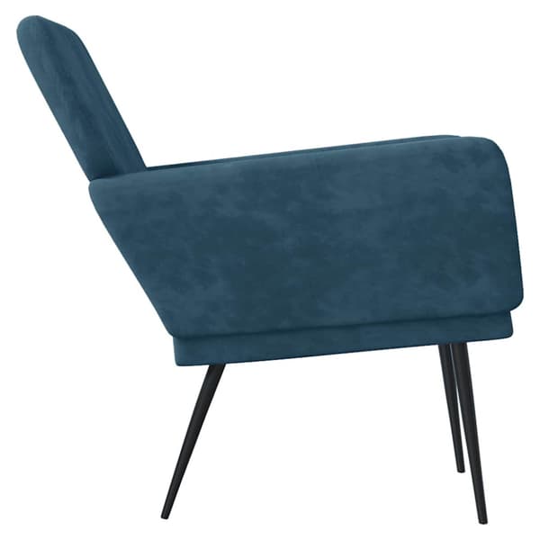 Fåtölj blå 62x79x79 cm sammet