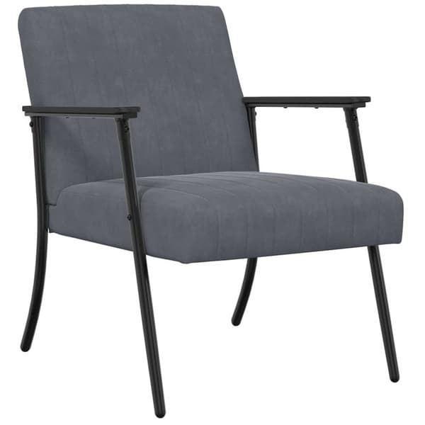 fåtölj Mörkgrå 59 x 75 x 78 cm Sammet