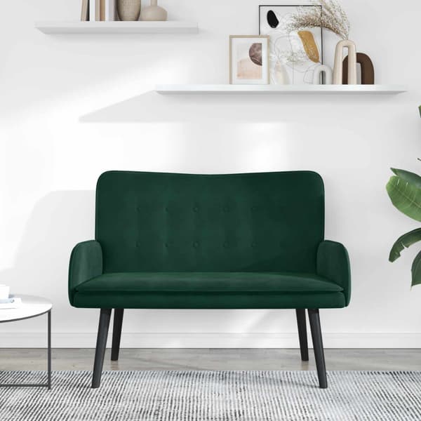 Tvåsitssoffa Mörkgrön 115 x 61 x 87 cm Sammet