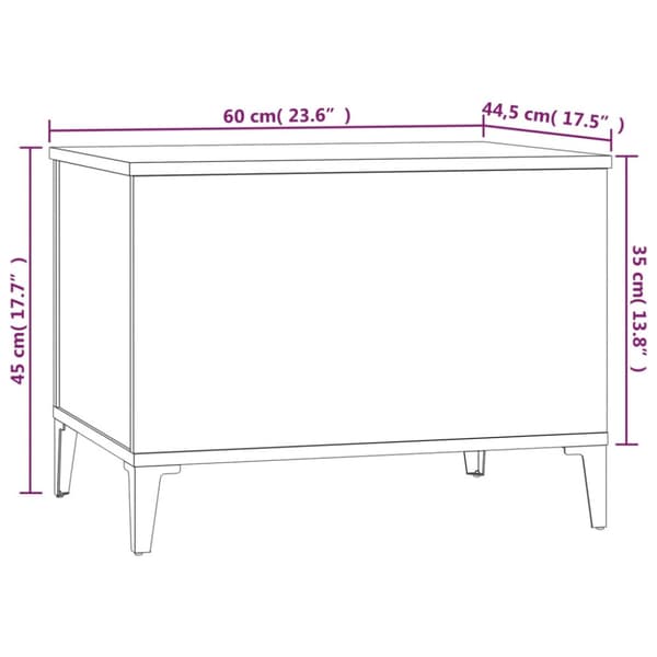 Soffbord vit 60x44,5x45 cm konstruerat trä