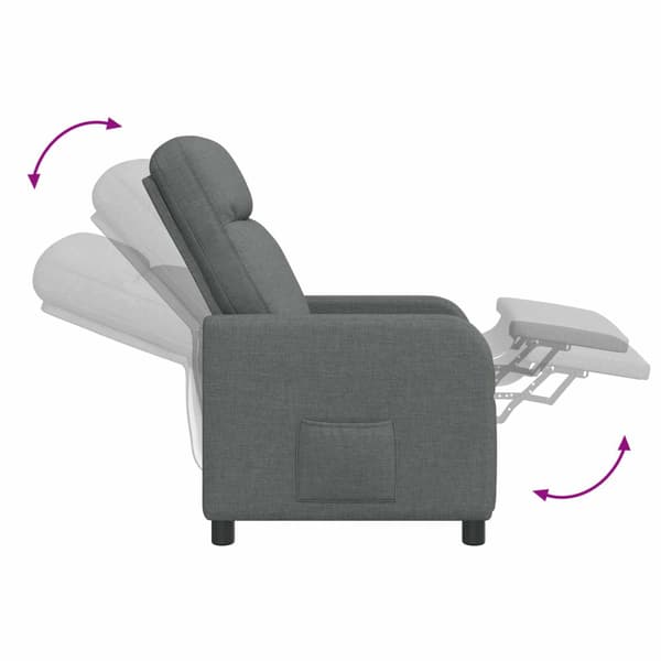 Recliner Mörkgrå Tyg