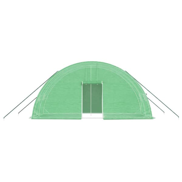 Växthus med stålram grön 12 m² 6x2x2,85 m