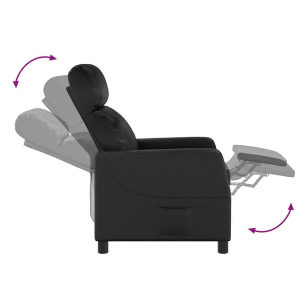 Recliner Svart Konstläder