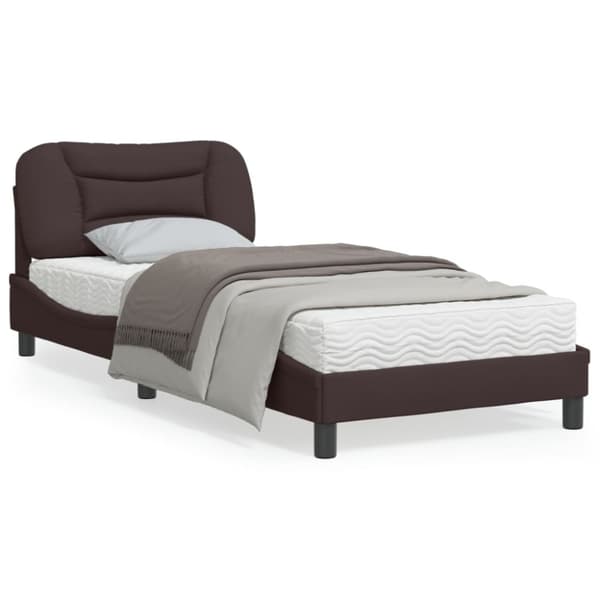 Bed Frame without Mattress "Hvar" Dark Brown 90x190 cm Fabric