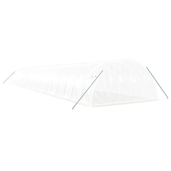 Växthus med stålram vit 80 m² 20x4x2 m