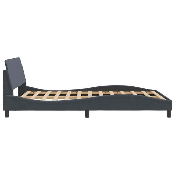 Sängram Dover mörkgrå 135x190 cm sammet