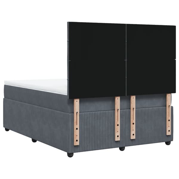 Ramsäng med madrass mörkgrå 140x190 cm sammet