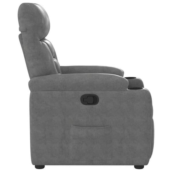 Reclinerfåtölj mörkgrå mikrofibertyg