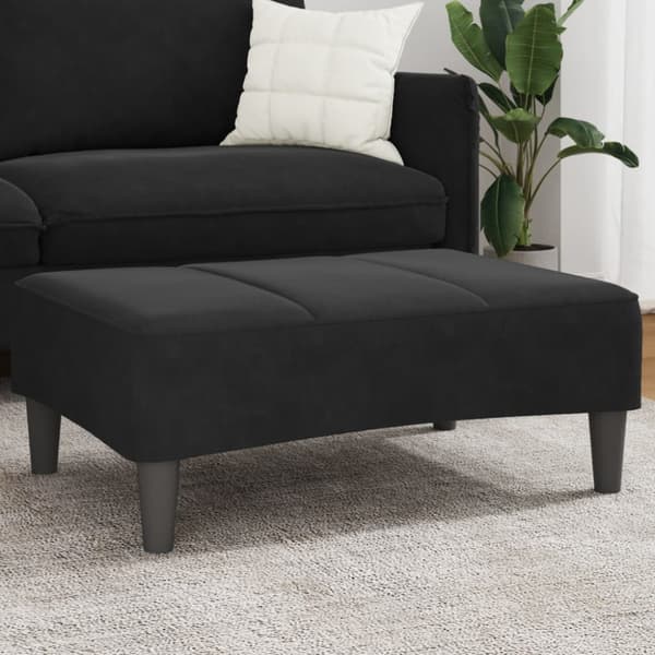 Fotpall svart 77x55x31 cm sammet