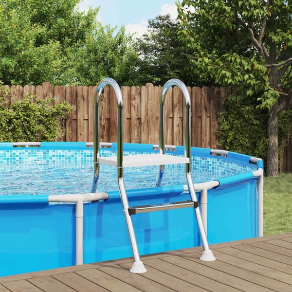Poolstege för delvis nedgrävd pool 222 x 128 cm 5-stegs