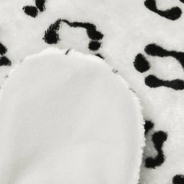 Leopardmatta plysch 139 cm vit