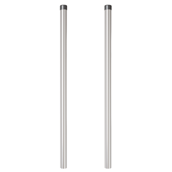 Stängselstolpe 2 pcs Silver 120 cm Pulverlackerad stål
