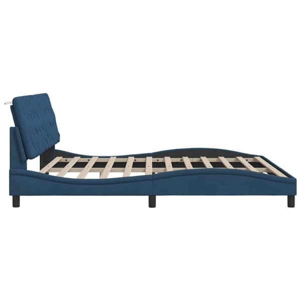 Bed Frame without Mattress Blue 200x200 cm Fabric