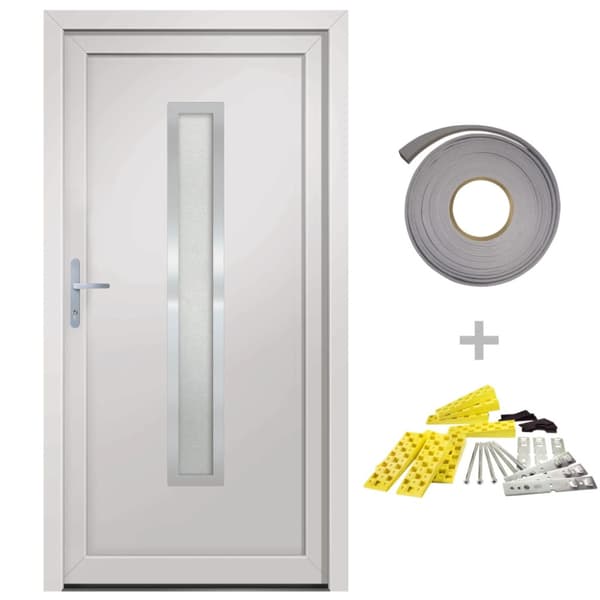 Ytterdörr vit 98x208 cm PVC