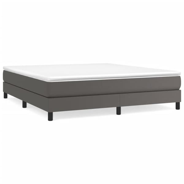 Boxspring-sängram grå 180x200 cm konstläder