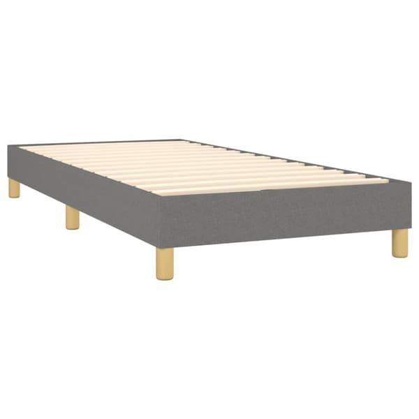 Boxspring-sängram mörkgrå 90x200 cm tyg