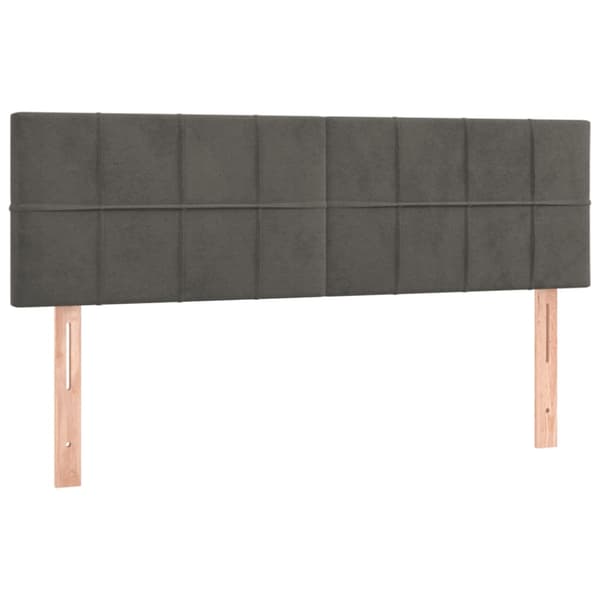 Ramsäng med madrass mörkgrå 140x190 cm sammet
