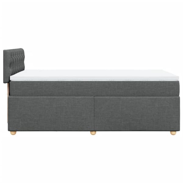 Ramsäng med madrass mörkgrå 80x200 cm tyg