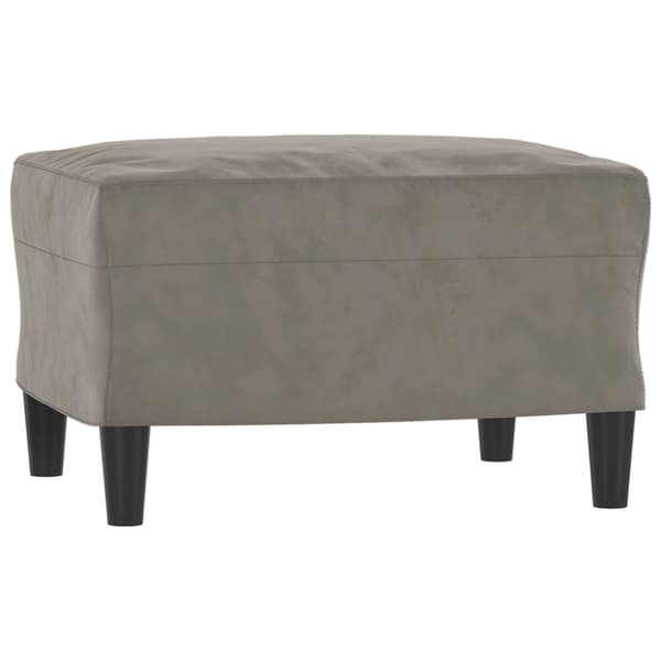 Fotpall ljusgrå 60x50x41 cm sammet
