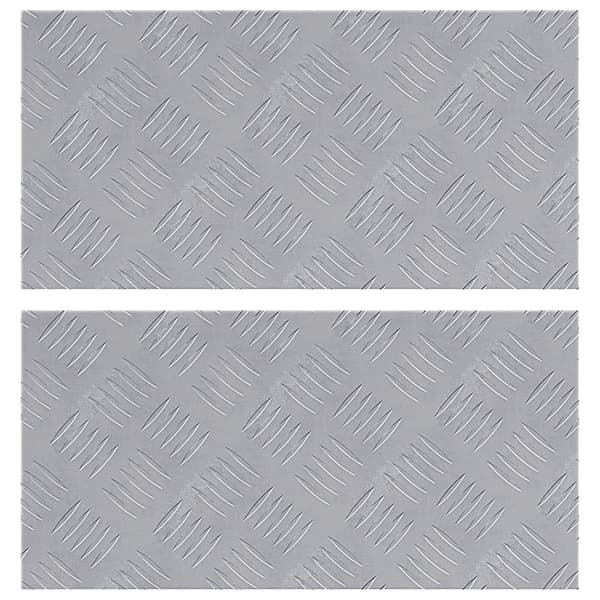 Trappsteg Rektangulär 2 pcs Silver 50 x 25 cm Aluminium