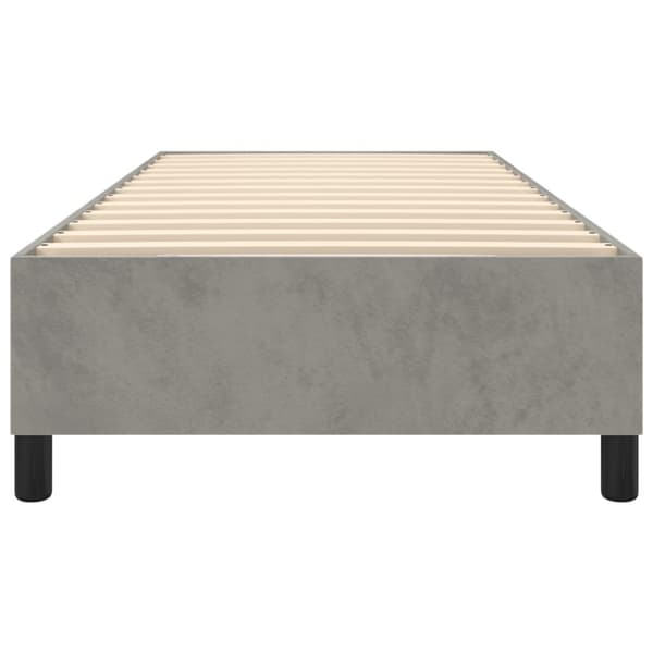 Boxspring-sängram ljusgrå 80x200 cm sammet