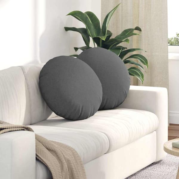 Sittkuddar 2 pcs Mörkgrå Ø50 x 19 cm tyg