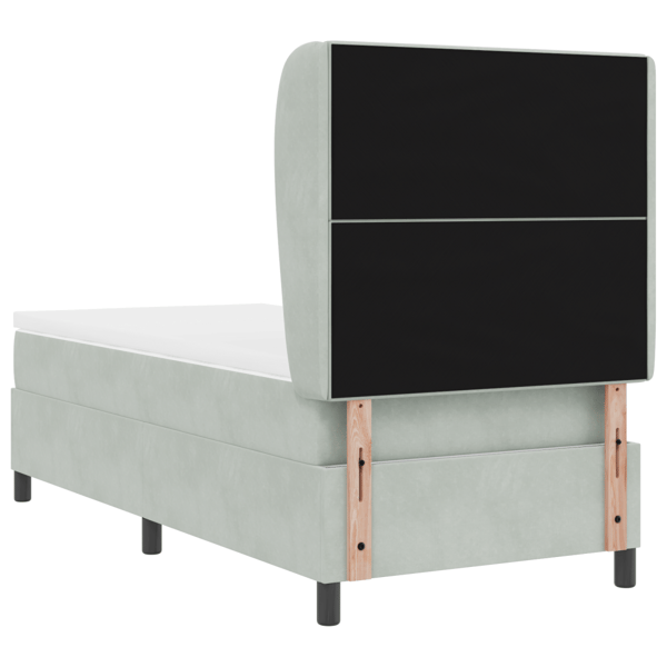 Bäddfjäder med madrass Ljusgrå 200 x 80 cm Sammet