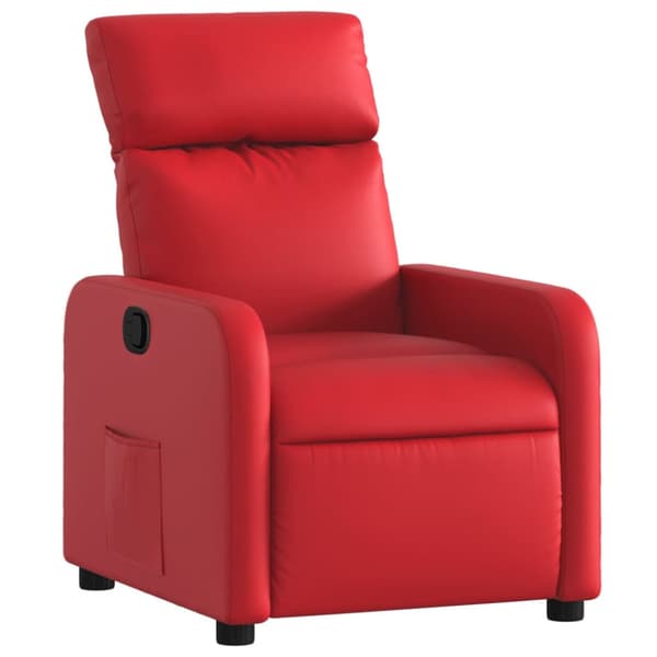 Reclinerfåtölj röd konstläder