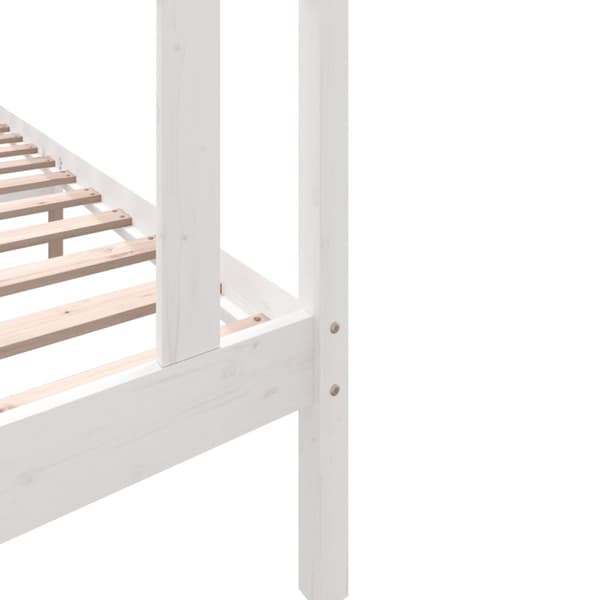 Sängram vit massiv furu 90x190 cm