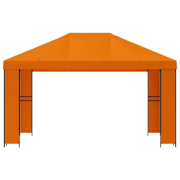 Paviljong 4 × 3 m Orange Polyester och Stål 190