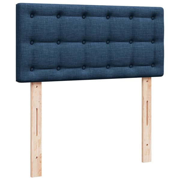 Ramsäng med madrass blå 80x200 cm tyg
