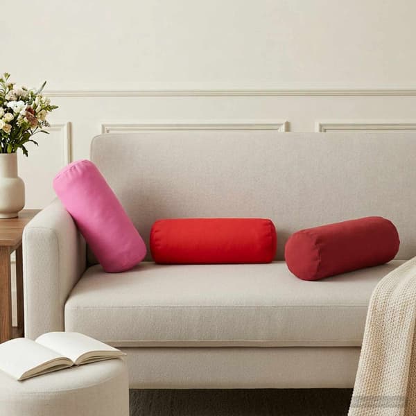 Kuddöverdrag 2 st HEERLEN Röd Ø 15 x 40 cm Polyester