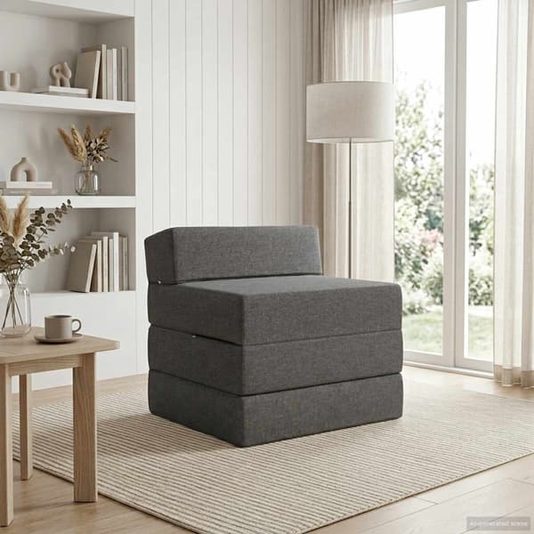 Fällbar Soffbed Ljusgrå 70 x 60 x 63 cm Tyg