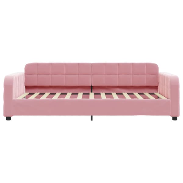 Dagbädd utdragbar rosa 90x200 cm sammet