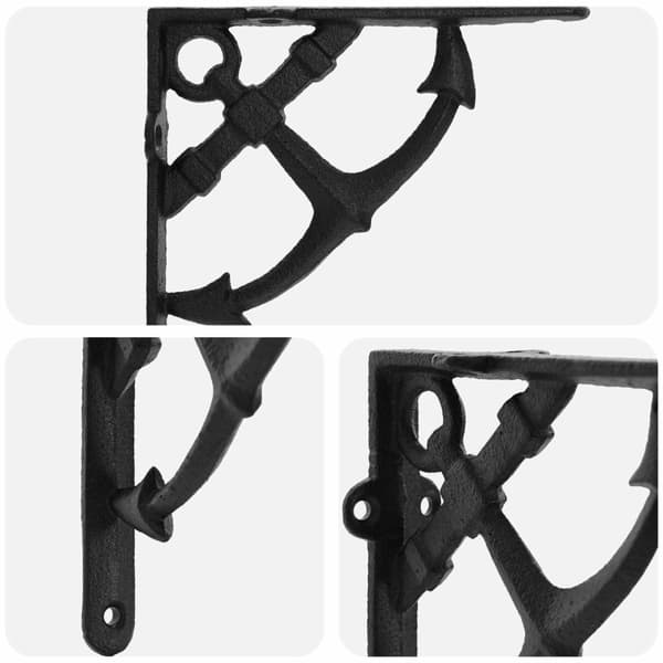 Hyllkonsoler 2 st Svart 10 x 10 x 3 cm Stål