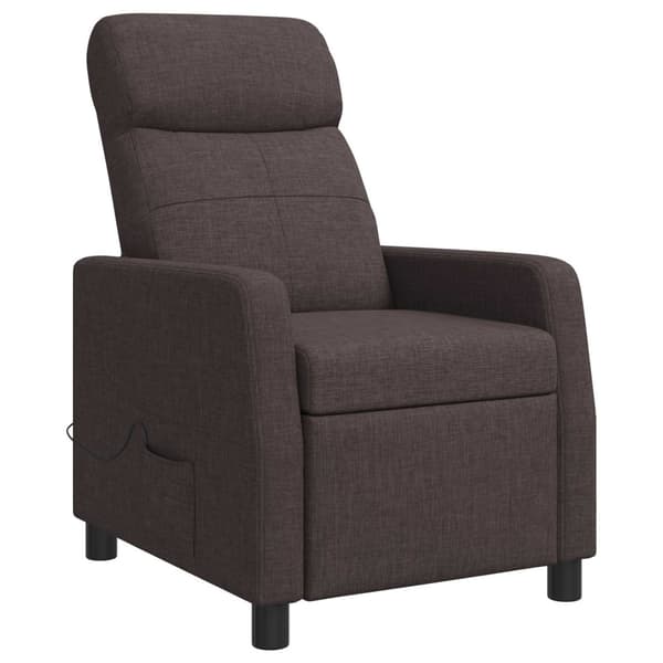 Massagefåtölj Mörkbrun Tyg