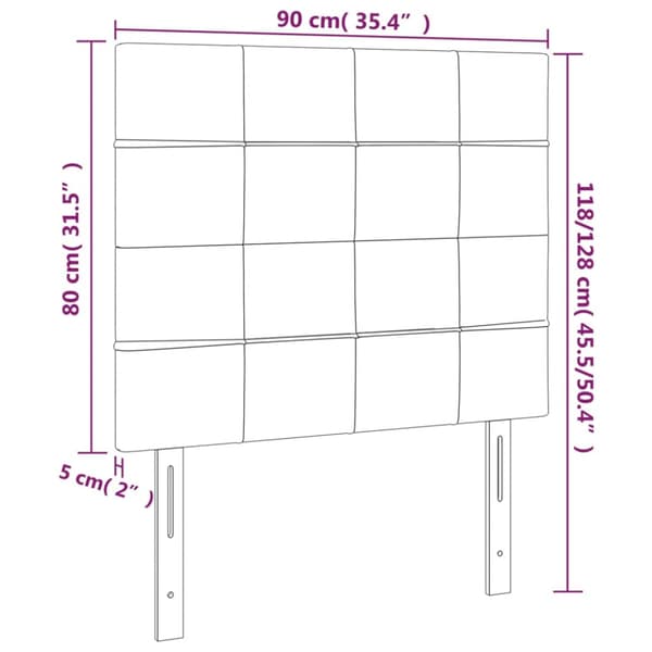 Sänggavel mörkgrå 90x5x118/128 cm sammet