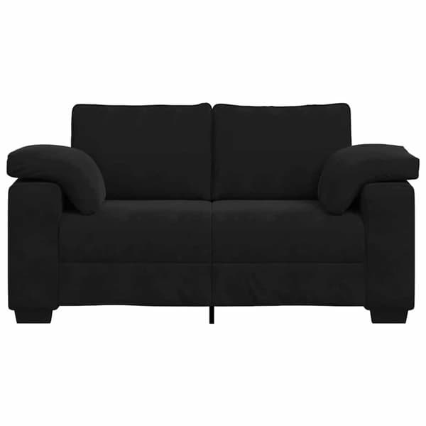Loveseat soffa svart 160x77x82 cm sammet