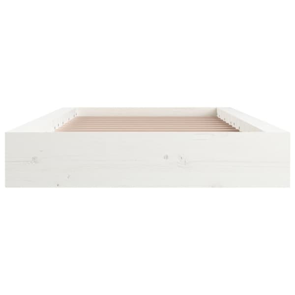 Sängram massivt trä 75x190 cm vit
