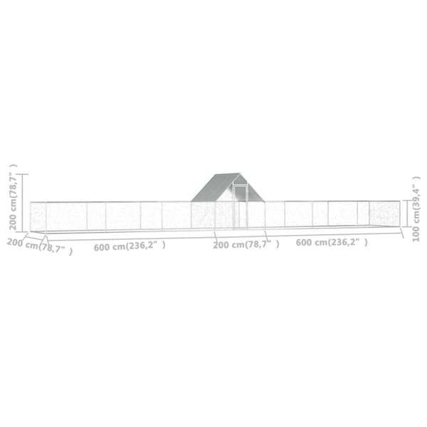 Hönsbur 14x2x2 m galvaniserat stål