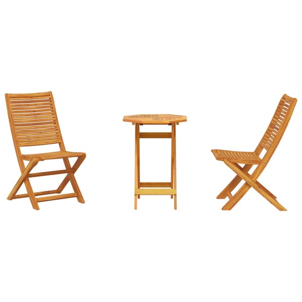 Fällbart bistroset 3 pcs Brun Massivt Akaciaträ