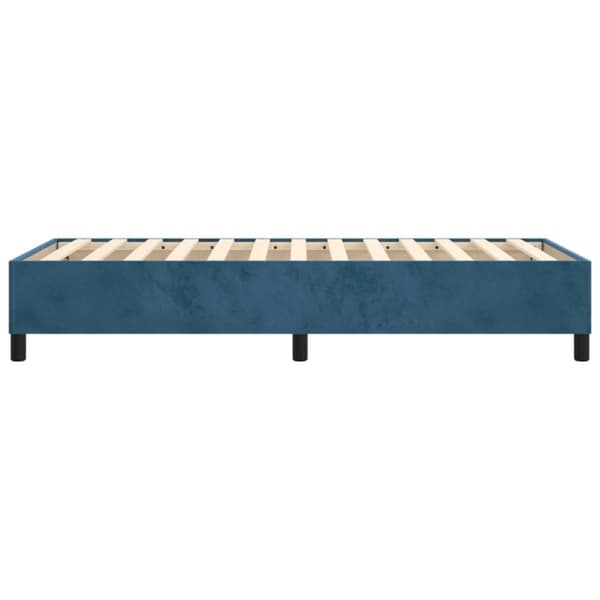 Boxspring-sängram mörkblå 90x200 cm sammet