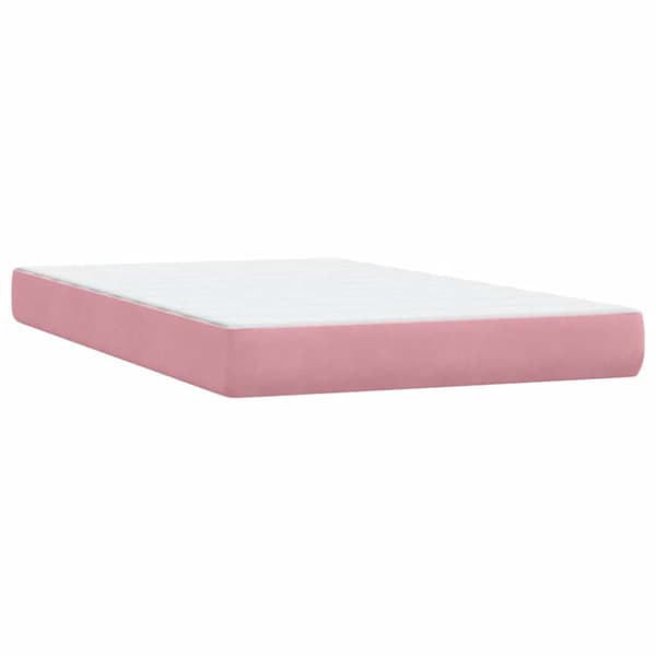 Ramsäng med madrass rosa 120x220 cm sammet