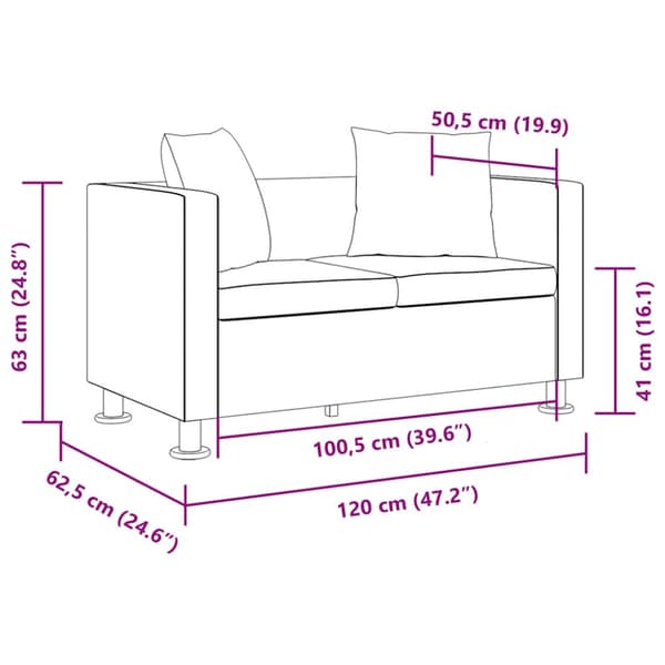 Soffa 2-sits konstläder svart