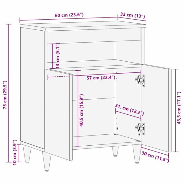 Sideboard Vit 33.5 x 60 x 75 cm