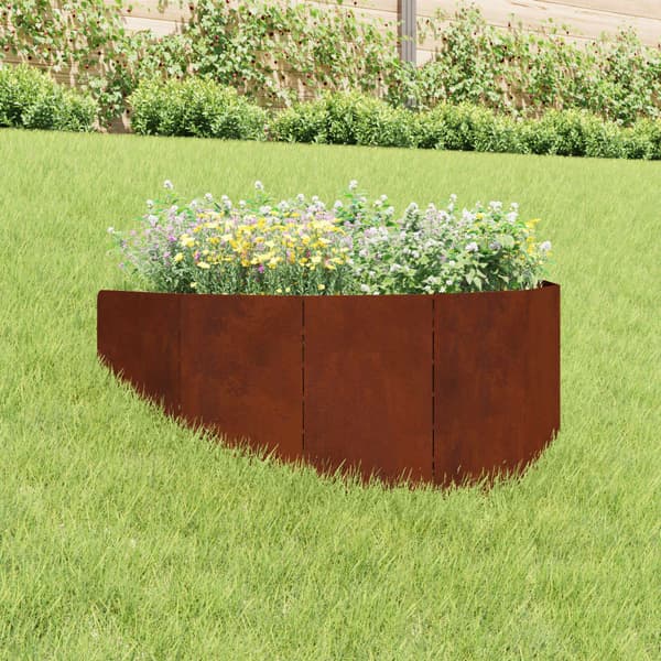 Kant för gräsmatta 100 x 45 cm Stål Rostig