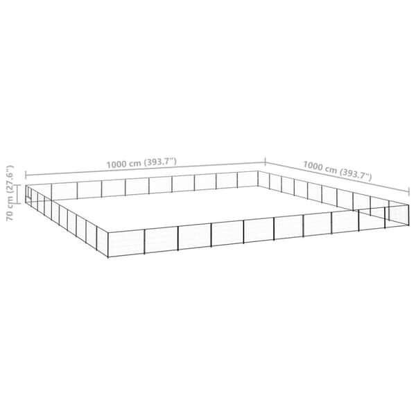 Hundgård svart 100 m² stål