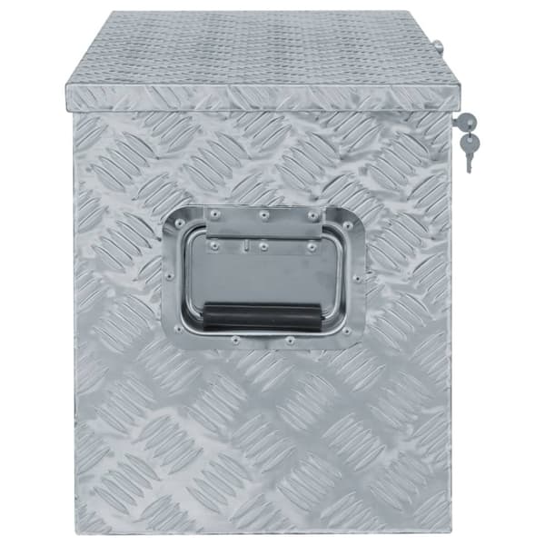 Förvaringslåda aluminium 90,5x35x40 cm silver